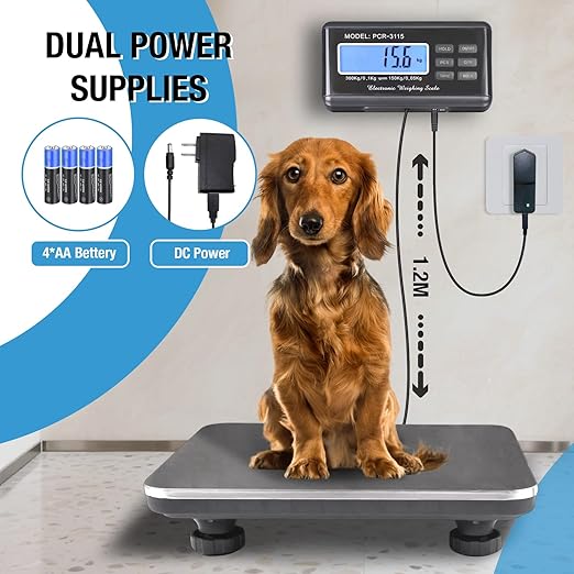 SurmountWay Shipping Scale 660lbs LCD Digital Platform Heavy Duty Portable Stainless Platform for Postal Shipping Scale Industrial Floor Scale W/ 14"X 12"-DeskLoop Office
