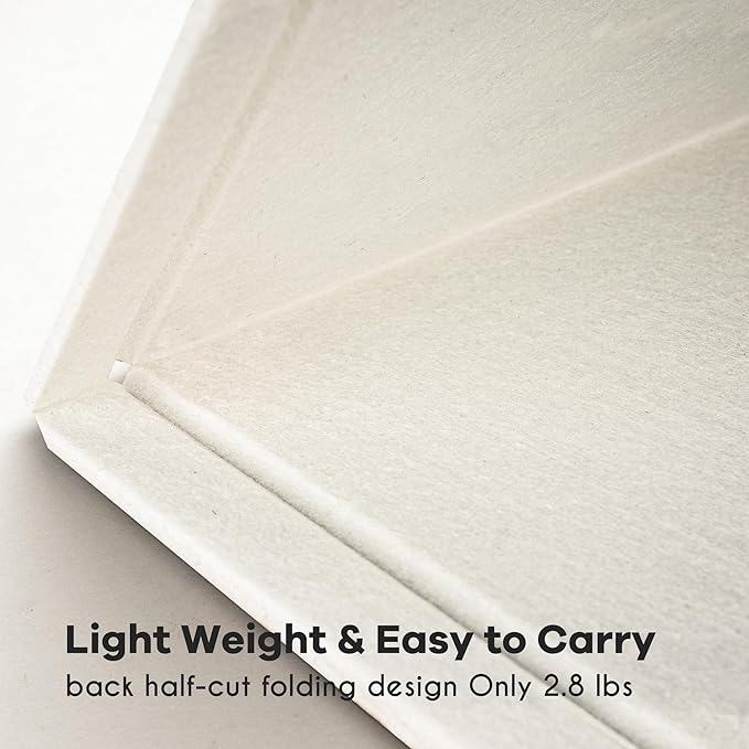 Large Bulletin Board - 48 x 36 Inches, Decorative Felt Pin Board for Wall - 4' x 3' Foldable Photo Display Board with Self-Adhesive Tape, Includes 20 Push Pins - White-DeskLoop Office