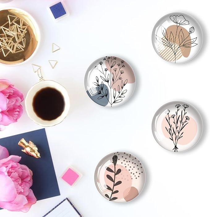 Art Line Flower Refrigerator Magnets 12Pcs Glass Strong Magnetic Refrigerator Magnet Fridge Sticker,Crystal Fridge Magnets Decoration for Crafts,Strong Fridge Magnets for Kitchen, School-DeskLoop Office