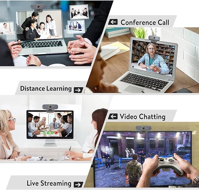 Angetube 1080P Web Camera for Computer HD Webcam with Microphone - USB PC Camera with 90-Degree Wide Angle, Plug and Play for Zoom | Skype | Teams | Streaming | Video Calling-DeskLoop Office