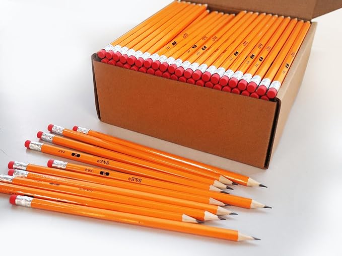 S & E TEACHER'S EDITION Woodcased #2 Pencils, Pre-sharpened, HB Lead Bulk Box, Pencils No. 2, Yellow, Back to school, 1000 Count-DeskLoop Office