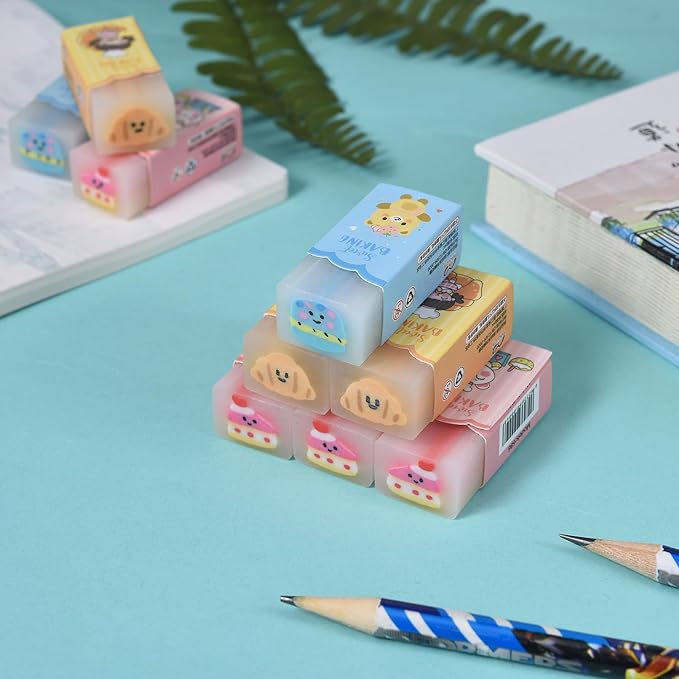 18 Pack Dessert Erasers for Kids, Kawaii for Students, Jelly for School Supplies Prize Gifts Party Favors-DeskLoop Office
