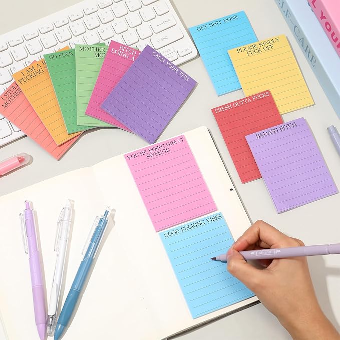 12 Pcs Funny Sticky Notes for Work 4x3 Inches Sarcastic Self Adhesive Notepads - Image 7