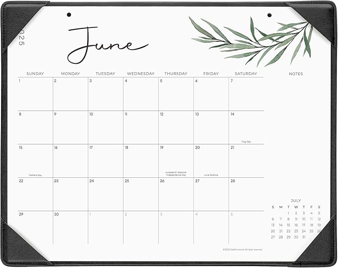 Cabbrix Desk Calendar 2025-2026 with Desktop Mat, Simple Desk Pad Calendar 15 x 12 Inch Include July 2025 to June 2026, Desk Blotter Calendar for Home School and Office-DeskLoop Office