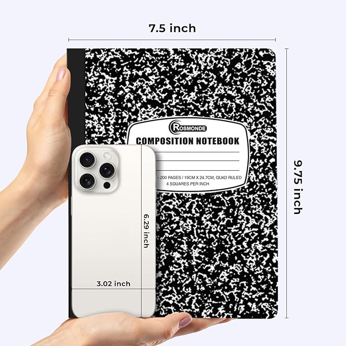 1000 Pack (Pallet) Composition Notebooks Bulk, Quad Ruled, Pallet of Composition Notebooks, 200 Pages (100 Sheets), 9-3/4 x 7-1/2, Bulk Notebooks for School & College, 4-7 Days Transit