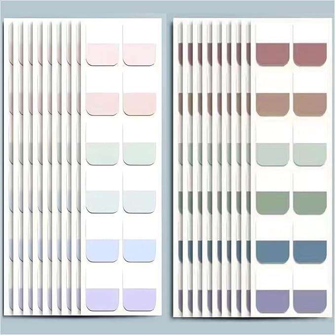 ELII 480 Pcs Morandi Tabs 1 inch Sticky Index Tabs, Writable and Repositionable Book Tabs Flags Colored Page Markers Labels for Reading Notes, Classify Files-DeskLoop Office
