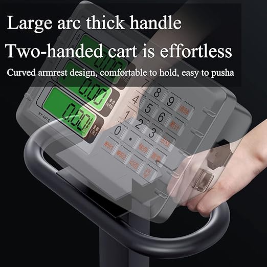 660lb Industrial Platform Scale with Wheels Computing Floor Digital Scale with Accurate LB/KG Price Calculator High Definition Displa Foldable for Weighing Luggage Package Shipping Mailing-DeskLoop Office