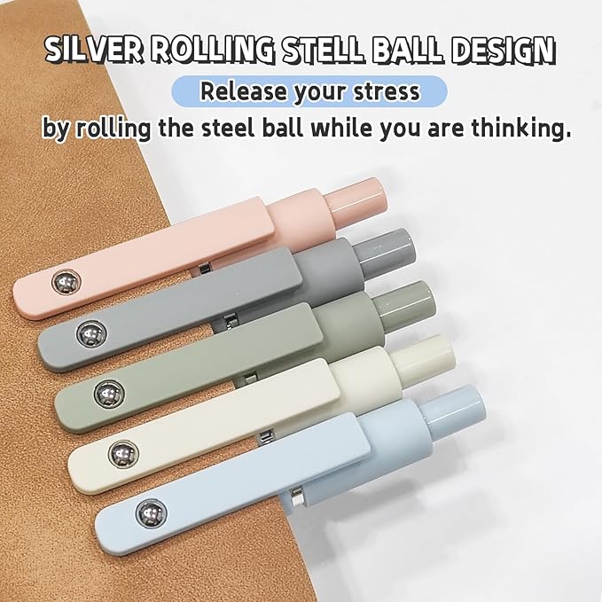 Gel Pens, 10Pcs 0.5mm Black Ink Pens Fine Point Smooth Writing Pens, High-End Series Retractable Pens for Journaling Note Taking, Cute Office School Supplies Gifts for Women (10 Pcs Morandi)-DeskLoop Office