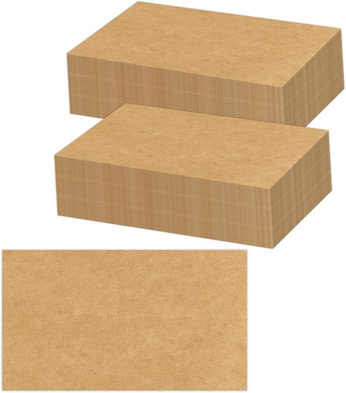 2x3.5 Blank Kraft Cardstock Paper Set of 200 - Small Plain Tan Cards for Printer, Create Business Cards, Thank You Packaging Insert, Gift Favor Tag, Paper Craft, DIY Card Making Stamp, Write, Draw-DeskLoop Office