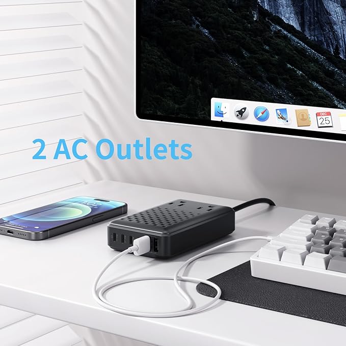 Charging Station 140W USB C Charger Block, Upgraded GaN III 8-in-1 Fast Charging Station Hub,PD 65W Laptop Charger Adapter Compatible with Compatible with MacBook Air/Pro,iPhone16/15,Galaxy S24 etc-DeskLoop Office