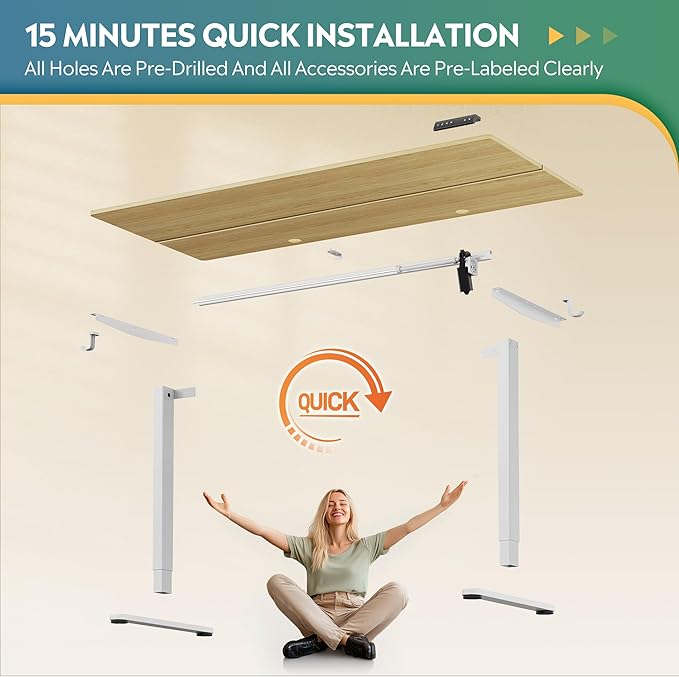 DEVAISE 63 Inch Electric Standing Desk, 3 Adjustable Height Stand up Desk for Home Office, Ergonomic Sit to Stand Desk with LED Touchscreen, Headphone Hook, 3 Memory Preset Computer Desk (Maple)-DeskLoop Office