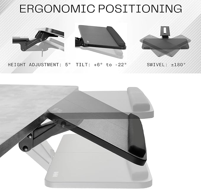VIVO Adjustable Computer Keyboard & Mouse Platform Tray Ergonomic Under Table Desk Mount Drawer Underdesk Shelf (MOUNT-KB03B)-DeskLoop Office