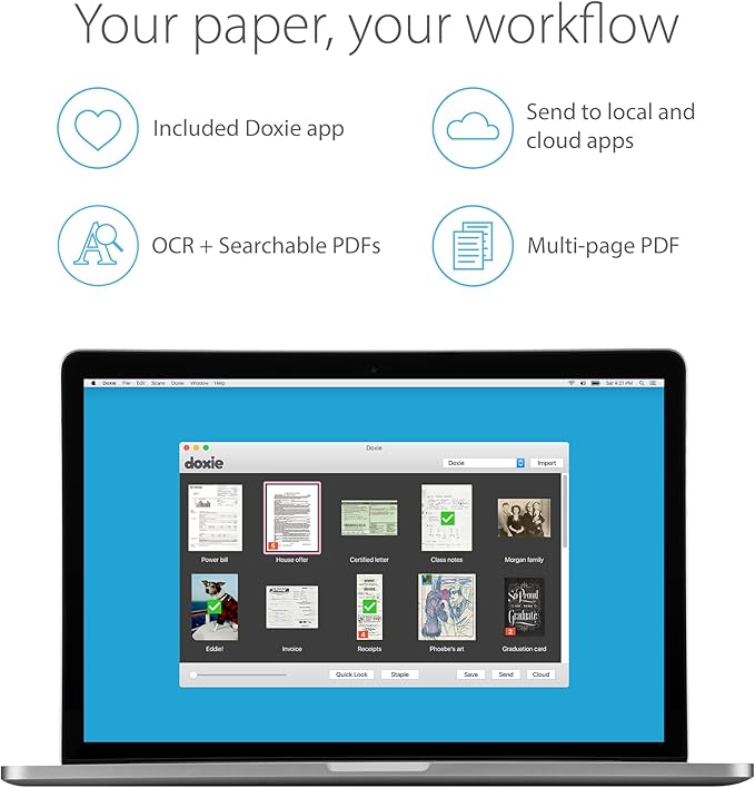 Doxie Go SE - The Intuitive Portable Document Scanner with Rechargeable Battery and Easy Software for Home, Office, or Work from Home-DeskLoop Office