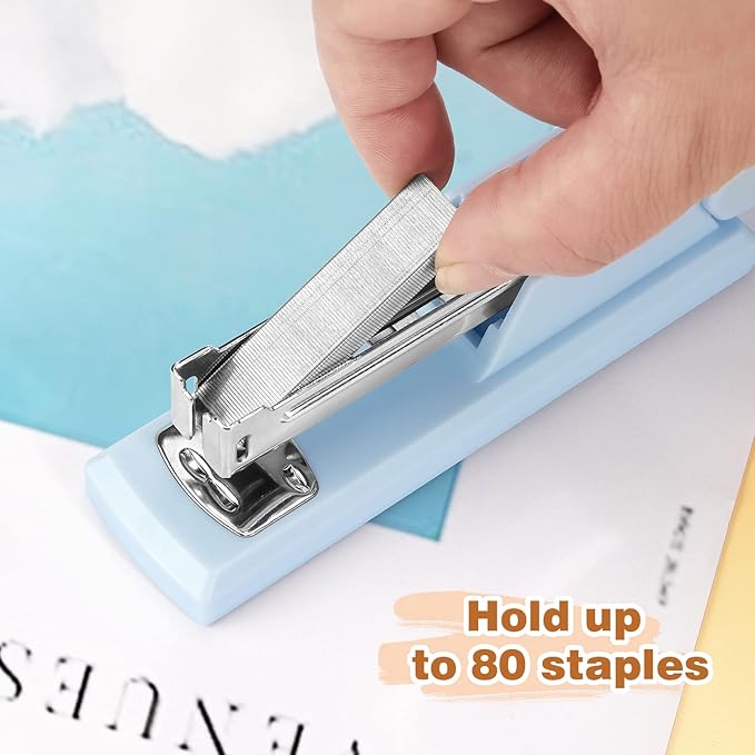 Tamaki Stapler, Office Stapler, Small Staplers for Desk, Blue-DeskLoop Office