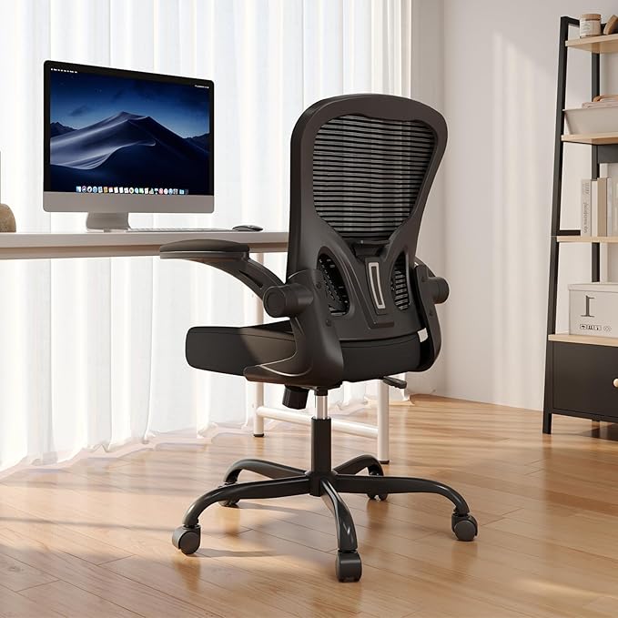 Office Chair, Ergonomic Desk Chairs 330LBS Capacity High Back Mesh Computer Chair with Flip-up Armrests, Comfy Work Chair with Adjustable Lumbar Support, Rolling Chair-DeskLoop Office