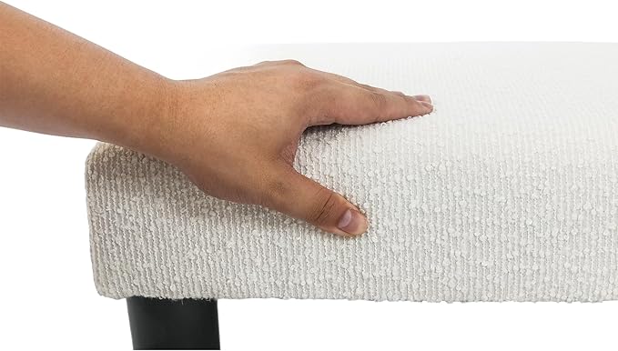 Joveco Small Foot Stool Ottoman, Cotton Line Square Footstool Upholstered Footrest Foot Rest for Chair, Under Desk, Office, Living Room, Pinstripe White-DeskLoop Office