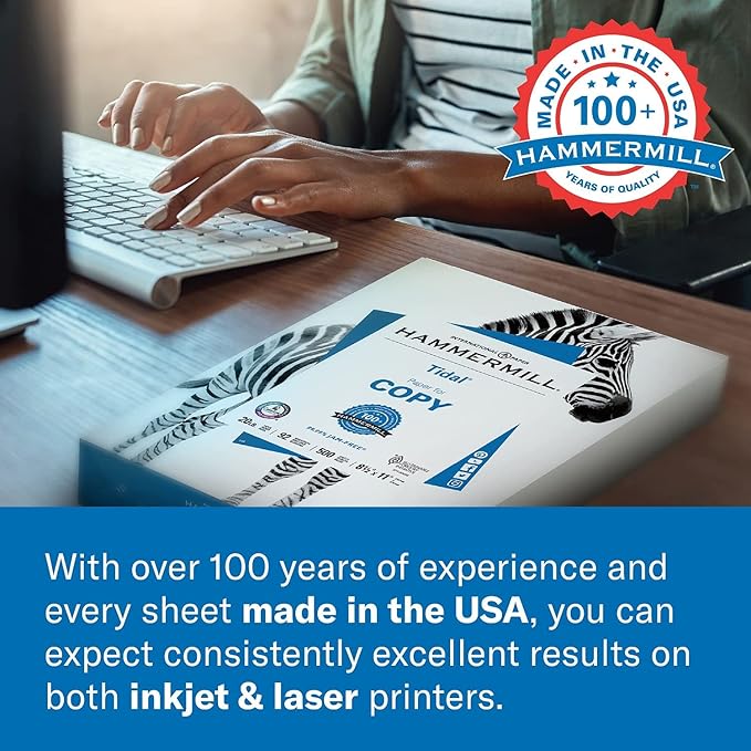 Hammermill Printer Paper, 20 Lb Copy Paper, 11 x 17 - 1 Ream (500 Sheets) - 92 Bright, Made in the USA