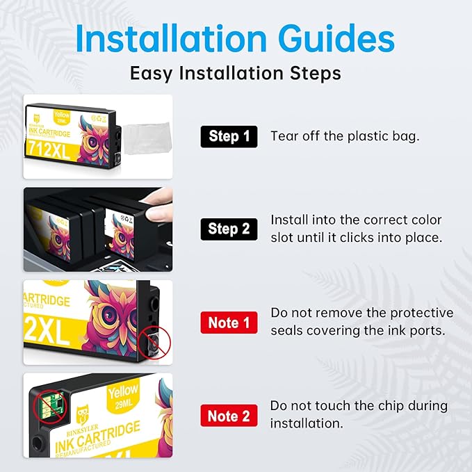 2PKS 712 Yellow Ink Cartridge (3ED69A, 29-ML) Used for HP DesignJet T650, T630, T250, T230, T210 & Studio Plotter Printers-DeskLoop Office