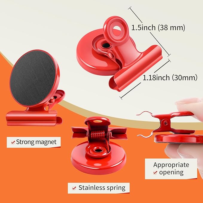 VNDUEEY 6 Pack Fridge Magnets Refrigerator Magnets, Magnetic Clips for Whiteboard, Magnet Clips for Kitchen Office Organizing & Decorating-DeskLoop Office