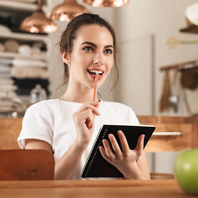 Yahenda 18 Pcs Spiral Notebook Bulk A5 Journal Lined 8.3'' x 5.5'' Writing Composition Paper Small Notepad Subject Notebook for Students Office Business Back to School Supplies (Black Color)-DeskLoop Office