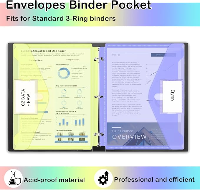 Binder Pocket, 10 Pack Super Heavyweight Plastic Folders - Image 6