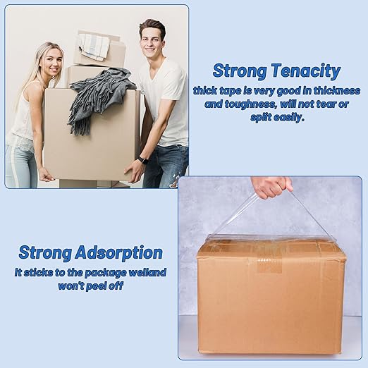 36 Rolls Clear Packaging Tape with Dispenser, 1.88" X 60 yd Shipping Tape Bulk, Total 2160 Yards, 2.7 mil, 3" Core, Heavy Duty Packing Tape Refills for Moving Boxes, Package, Mailing-DeskLoop Office