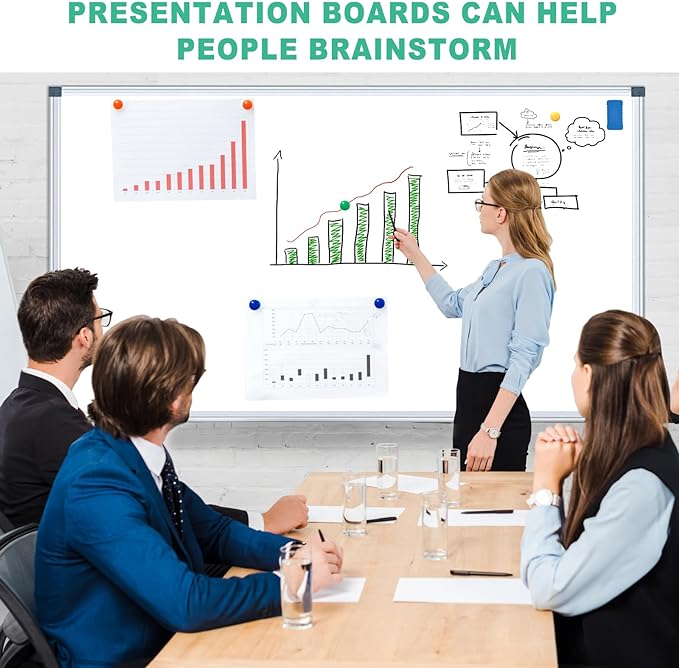 H-Qprobd Whiteboard Dry Erase White Board for Wall 72x40 (2pcs) Magnetic Boards for Office Classroom & Home, Large Wall Whiteboard Including 6 Markers, 20 Magnets, 2 Erasers-DeskLoop Office