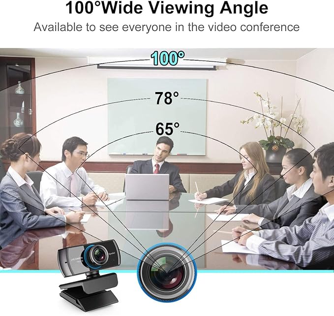 Spedal Webcam 1080P 30fps, HD Computer Webcam with Microphone for Desktop,100 Degrees Wide Angle Web Camera for Zoom Xbox YouTube Skype FaceTime Hangouts-DeskLoop Office