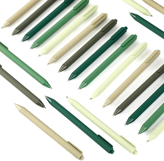 100 Pcs Ballpoint Pens Bulk Retractable Writing 1. 0 mm Black Ink Cute Pens Smooth Writing Color Fancy Gift for Teacher Student Employee Office School Home Baby Shower Supplies (Green Series)-DeskLoop Office