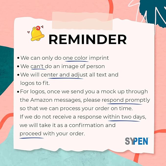 Personalized Stick Pens With your Custom Logo or Text-500 Pack Bulk-for Businesses, Parties, and Events, Custom Printed Slim Ballpoint Pens Colored with Cap, Black, Black Ink-DeskLoop Office