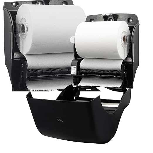 San Jamar Ecologic Smart Essence Recycled Plastic Electronic Paper Towel Dispenser, Universal Roll Capacity, Wall Mounted Dispenser with Zero Waste for Home and Business Universal, Black-DeskLoop Office