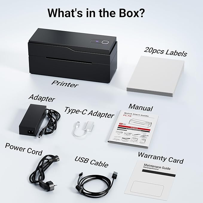 Bluetooth Thermal Shipping Label Printer – Wireless 4x6 Shipping Label Printer for Small Business & Shipping Packages, Support Android, iPhone and Windows, Widely Used for Amazon, Ebay, Shopify, Etsy-DeskLoop Office