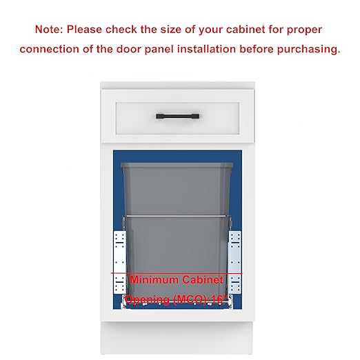 Double Pull-Out Trash Can for Under Kitchen Cabinets Include Double 35QT Trash Bin Doesn't Include Door Fittings, Bottom-Mount Recycling Bin-DeskLoop Office