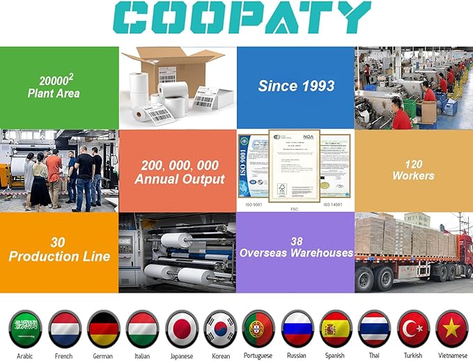 Coopaty 100 Sheets FBA Adderss Labels, 6 per Sheet 3-1/3" x 4" Label Stickers for Laser & Inkjet Printers, 6 Up Shipping Labels, 600 Printable White Sticker Paper-DeskLoop Office