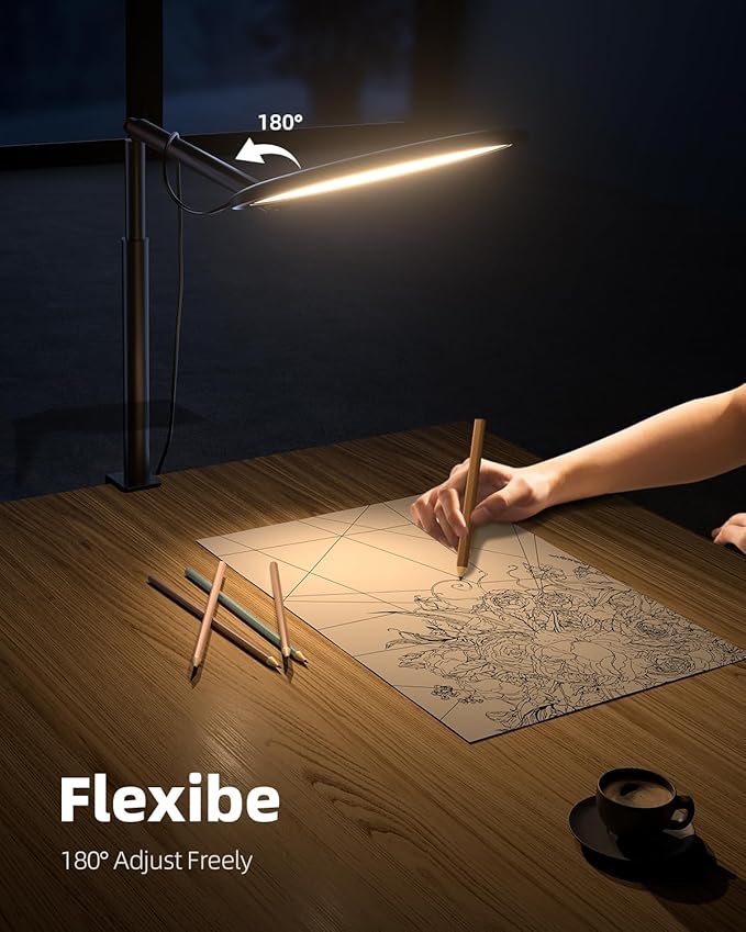 Weilisi 10.2" Desk Ring Light with Stand for Video Call, Ring Light for Desk with Clamp, 360° Rotate & Flexible Height Desk Light, Adjust Arm Desk Lamp for Home Office, Podcast, Gaming, Recording-DeskLoop Office