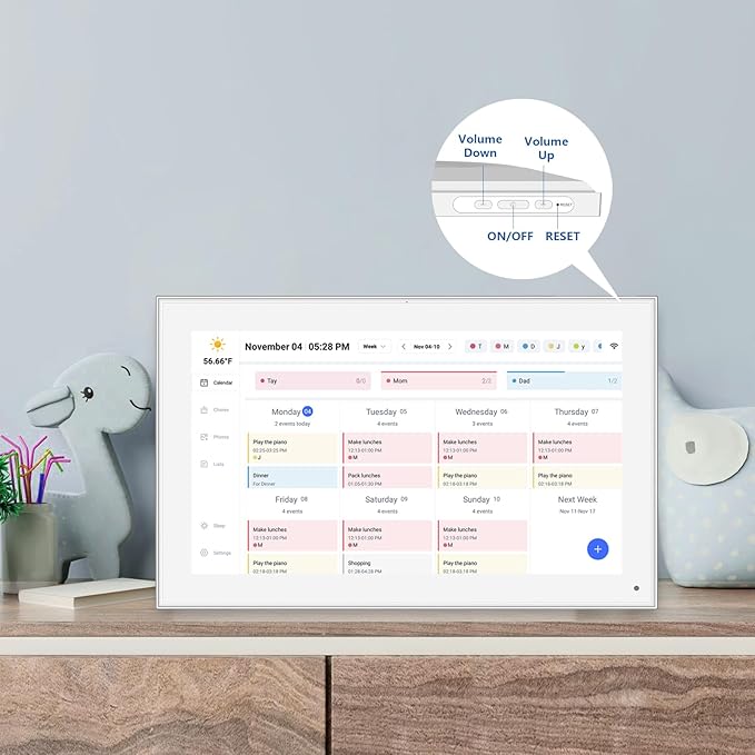 15.6 inch Digital Calendar Touchscreen, Wall Planner, IPS FHD,Smart Family Schedules, Chore Chart, Wall Organizer for Multi-Child Homes - Built-in Digital Picture Frames Function-DeskLoop Office