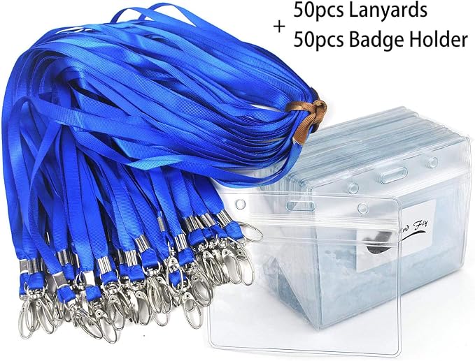Lanyard with ID Holder 50 Pcs Waterproof Name Tag Horizontal Badge ID Card - Image 6