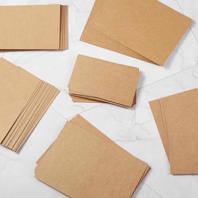 50 Sheets Blank Cardstock Paper 250 GSM Thick Heavy Cards Stock for DIY Art Projects, Card Making, Postcards, Greeting Cards, Birthday Party, Wedding Invitation (Brown, 3x5 inches)-DeskLoop Office