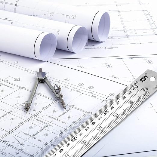 ZZTX Metal Straight Edge Ruler Set - Stainless Steel 6 Inch, 12 Inch, 16 Inch - Bulk Set of 3-DeskLoop Office