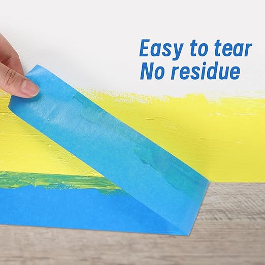 5 Rolls Painters Tape 2 Inch Wide, Blue Painters Tape Bulk 1.89In × 55Yd × 5 Rolls Blue Tape, Multi-Surface Masking Tape for Wall Painting Edge Treatment DIY Crafts, Total 275 Yards-DeskLoop Office