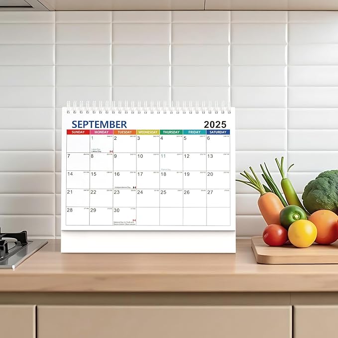 Desk Calendar 2025 planner, Covers Jul 2025-Jun 2026 with Monthly Plan, Notes and Tasks, Easy to Organizing for Family, Students, Home, School and Office-DeskLoop Office