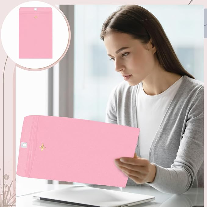 Geyee 100 Pcs Clasp Manilla Envelopes 9 x 12 Inch Gummed Colored Envelopes - Image 6