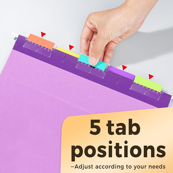 SUNEE 25 Pack Hanging File Folders, Purple Folders, Hanging File Folders Letter Size with 1/5-cut Tabs, Stay Organized for Your Home and Office Bulk File and Documents-DeskLoop Office