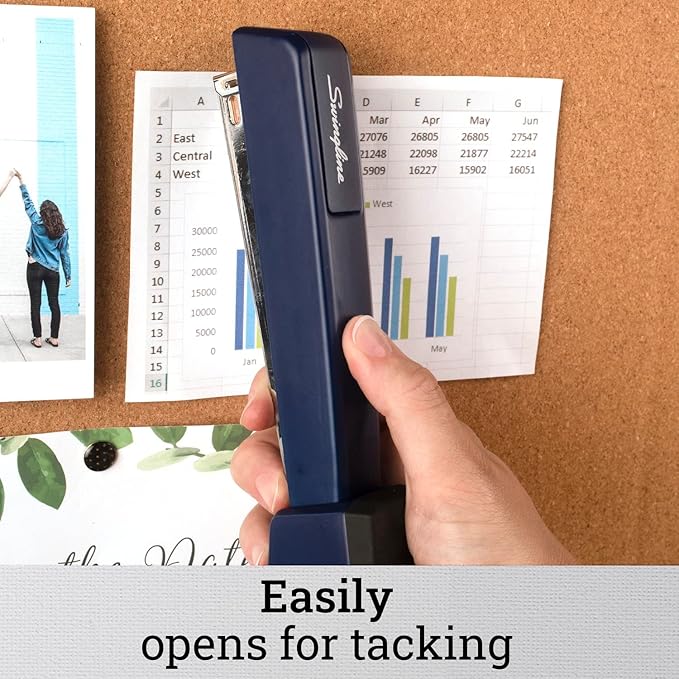 Swingline Stapler, 30 Sheet Capacity, 747 Classic Stapler, Jam Free, Metal, Royal Blue (74724)-DeskLoop Office