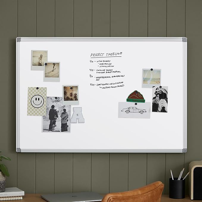 SWANCROWN Magnetic White Board 30 x 20 Inches Dry Erase Board, Hanging Whiteboards for Door, Office, Home, Dorm- Teachers/Students/Family-DeskLoop Office