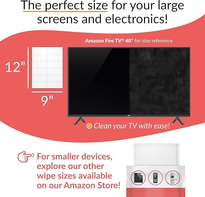 iCloth 70% Isopropyl Alcohol XL Screen and Electronics Wipes, Lint-Free, Streak-Free, Fast-Drying, Removes Dust and Fingerprints (24 Wipes)-DeskLoop Office