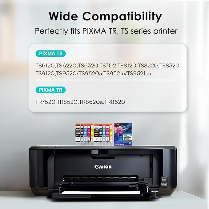 10 Pack 280 281 XXL Ink Cartridges Replacement for Canon 280XL 281XL Ink Cartridges PGI-280XXL CLI-281XXL for TR8620a TR8520 TR8620 TR8600 TR7520 TS6120 TS6220 TS9120 TS6320 TS8220 Printers-DeskLoop Office