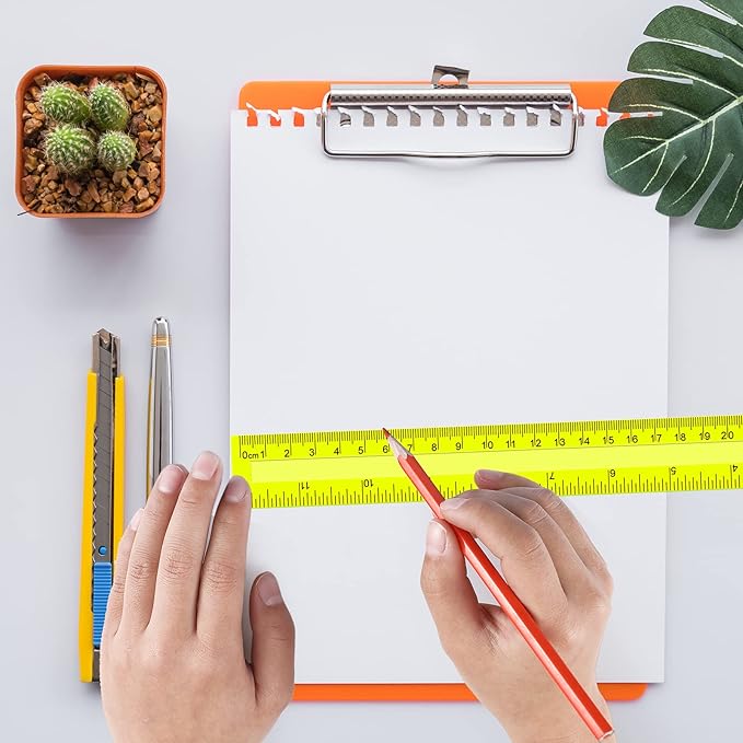 Teling 192 Pack Rulers Bulk for Classroom Transparent Colorful Metric Rulers with Inches and Centimeters 8 Colors for Kids Back to School Supplies(12 Inch)-DeskLoop Office