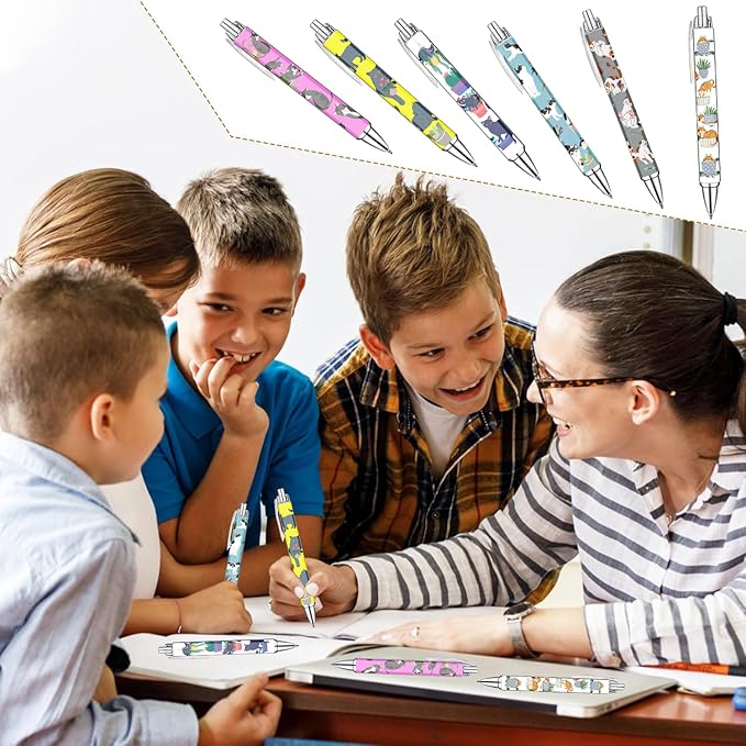 Idealmuzik 6 Cat Pens for Cat Lovers,Cute Kawaii Funny Cats Kitty Themed Paw Ballpoint Gel Pen, Japanese Stationary Notebook Diary For Women Office Worker Supplies Stuff Decor Desk Accessories Gifts-DeskLoop Office