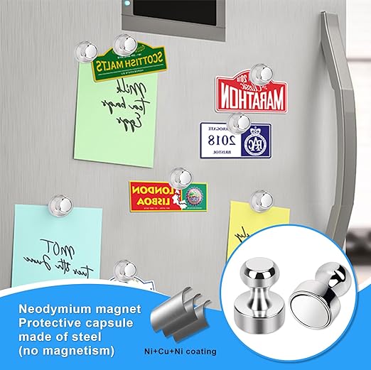 38 Pack Refrigerator Magnets for Whiteboard Small Strong Fridge Magnets Tiny Push Pin Magnetic Neodymium Magnet for Office Classroom Kitchen Home-DeskLoop Office